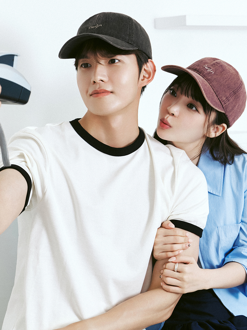 [Min-kyung x Seung-yong] Typo Logo Washed Cap J76135010 Dark Gray
